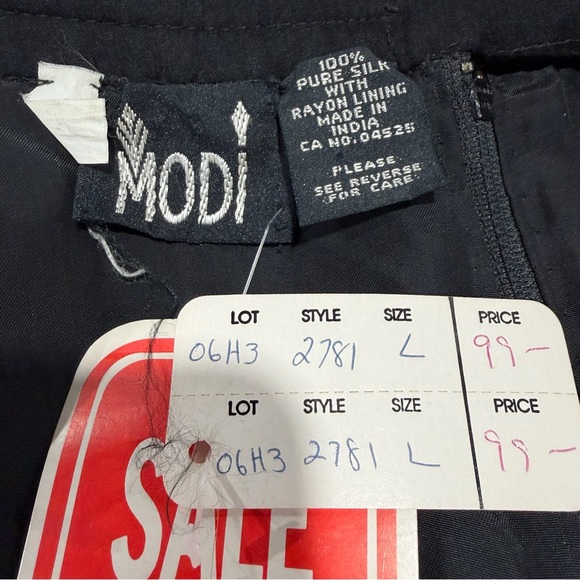 Vintage Modi Black 100% Pure Silk Sequin Mini Pencil Skirt NWT - Picture 7 of 8